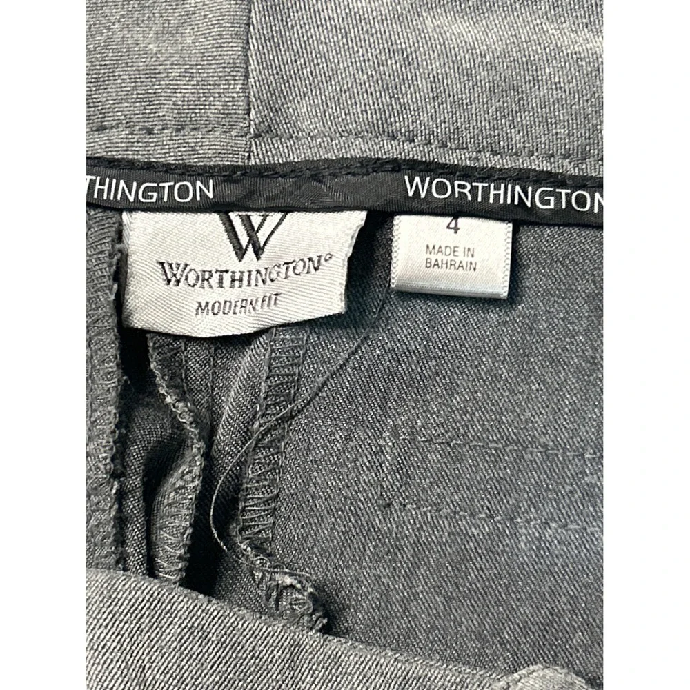 Worthington Women Gray Modern Fit‎ Dress Pants Size 4